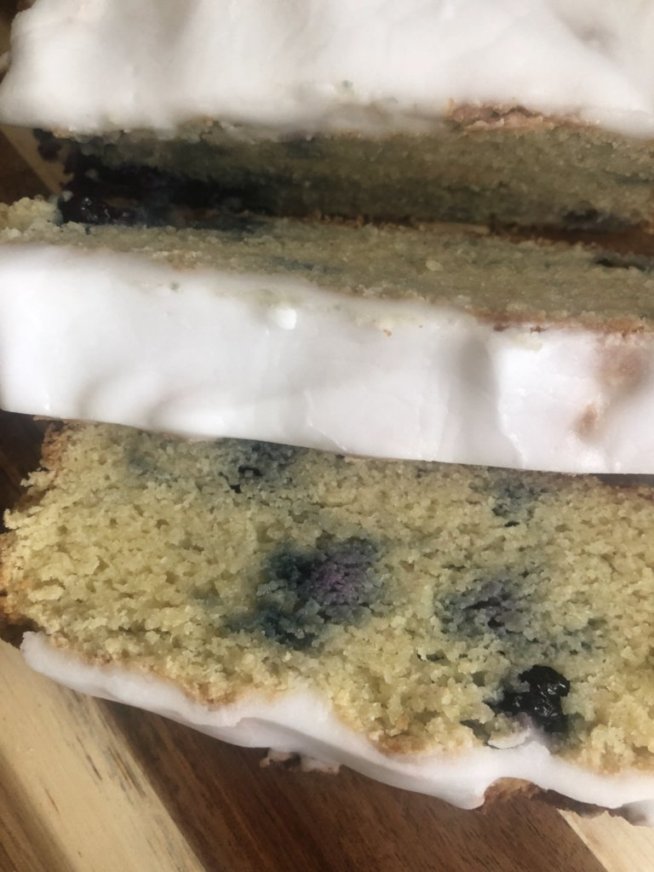Keto  Iced Lemon Blueberry Bread *Diabetic Friendly * Gluten Free *