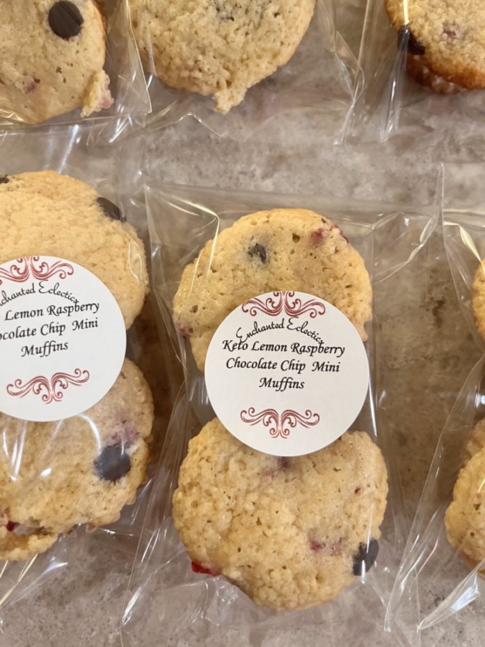 Keto Lemon Raspberry Chocolate Chip Muffins * Gluten Free * Diabetic Friendly