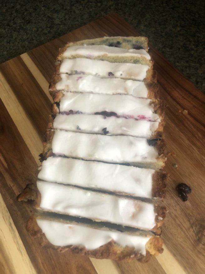 Keto  Iced Lemon Blueberry Bread *Diabetic Friendly * Gluten Free *